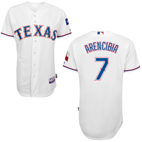 J-P Arencibia #7 MLB Jersey-Texas Rangers Men's Authentic Home White Cool Base Baseball Jersey